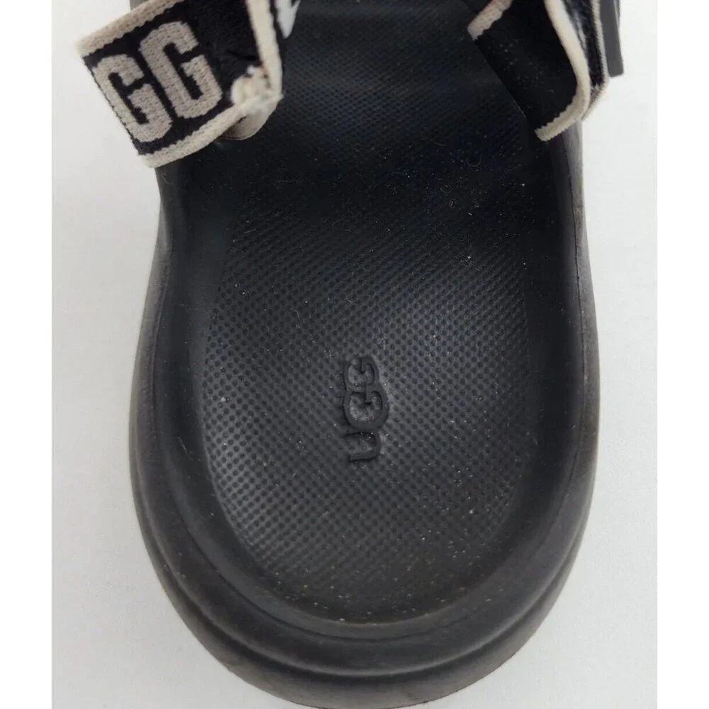 UGG Toddler Girls Sport Yeah Rubber Slide Sandals Adjustable Strap Black Size 8T